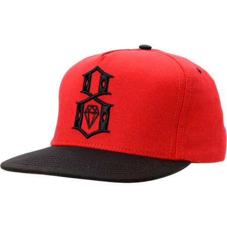 REBEL8 Logo Red & Black Snapback Hat