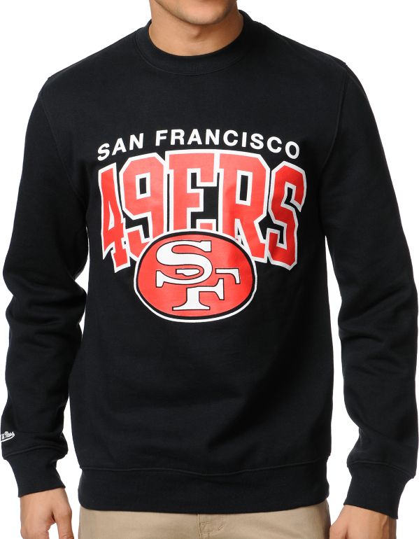 NFL Mitchell & Ness San Francisco 49ers Black Crew Neck Sweatshirt