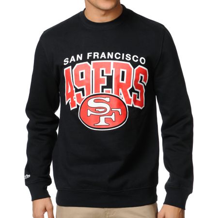 NFL Mitchell & Ness San Francisco 49ers Black Crew Neck Sweatshirt