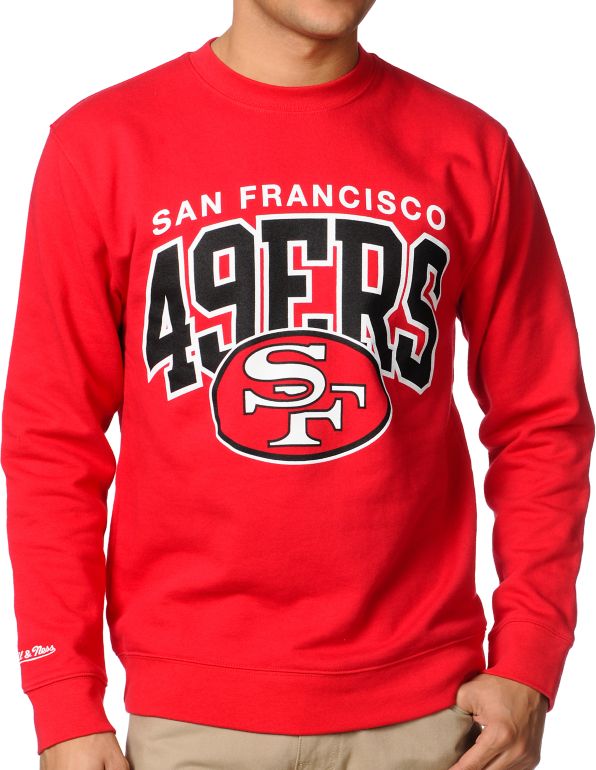 NFL Mitchell & Ness San Francisco 49ers Red Crew Neck Sweatshirt