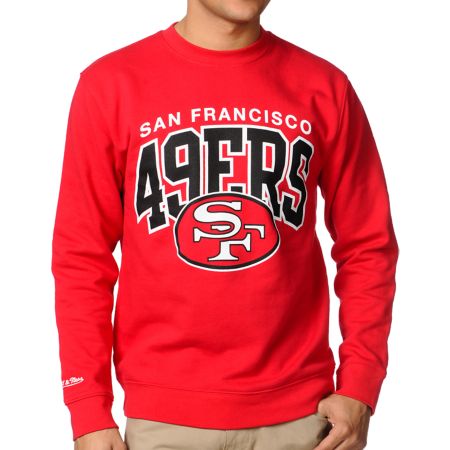 NFL Mitchell & Ness San Francisco 49ers Red Crew Neck Sweatshirt