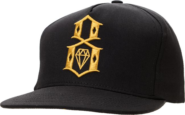 REBEL8 R8 Logo Black & Gold Snapback Hat