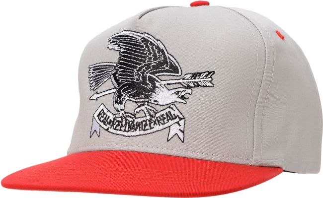 REBEL8 Eagle Eye Grey & Red Snapback Hat