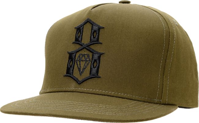 REBEL8 R8 Logo Army Green Snapback Hat