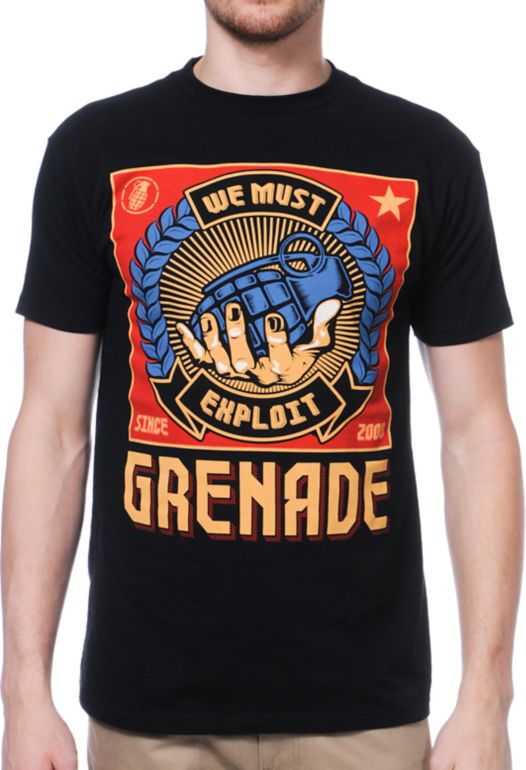 Grenade Exploit Poster Black Tee Shirt