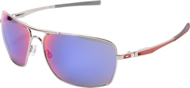 Oakley Plaintiff Squared Chrome & Red Iridium Sunglasses