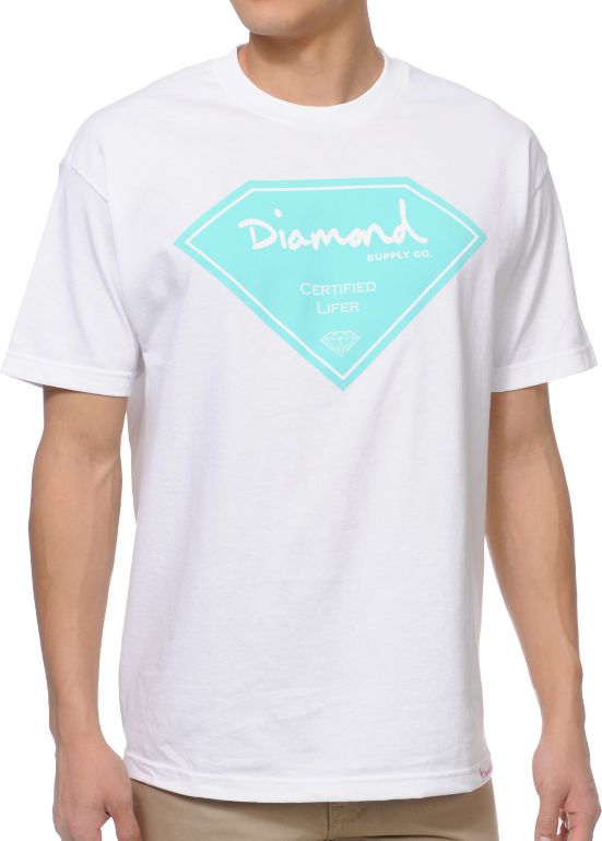 Diamond Supply Certified Lifer White Tee Shirt
