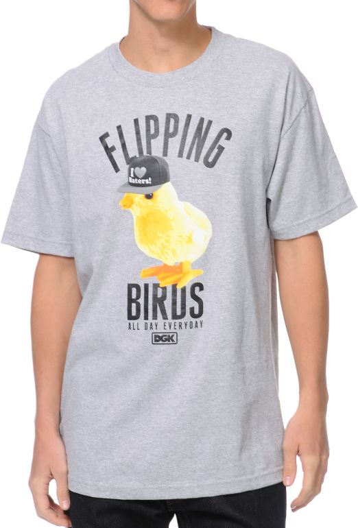 DGK Flipping Birds Grey Tee Shirt