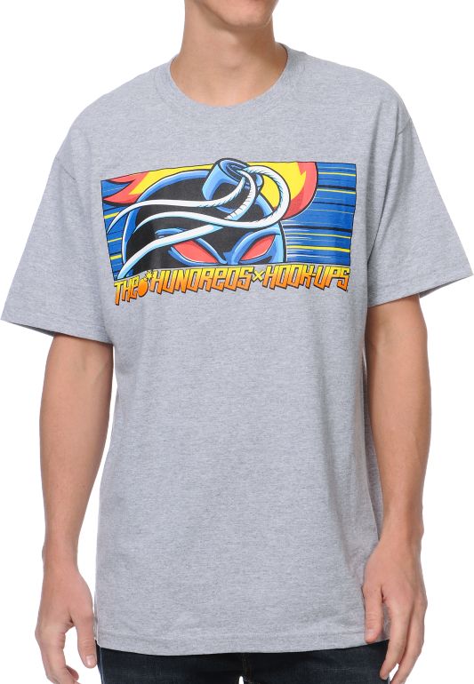 The Hundreds x Hook-Ups Adam Red Eyes Grey Tee Shirt