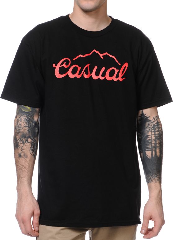 Casual Industrees Tap The Mountain Black Tee Shirt