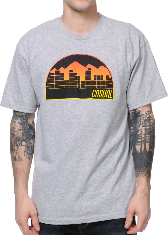 Casual Industrees Denver Fade Heather Grey Tee Shirt