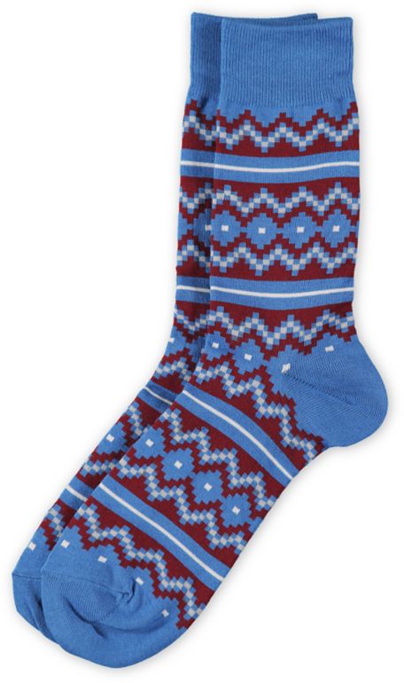 Richer Poorer Horn Blower Blue & Red Crew Socks