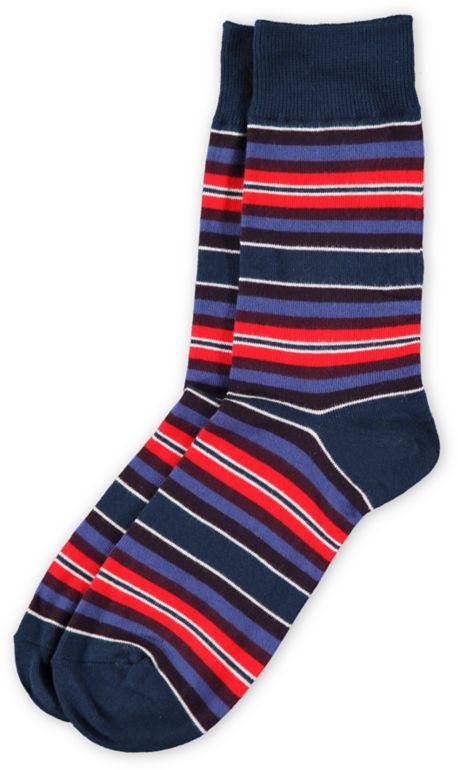 Richer Poorer Outsider Purple & Red Striped Crew Socks