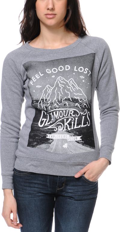 Glamour Kills Explorers Club Grey Crew Neck Sweatshirt