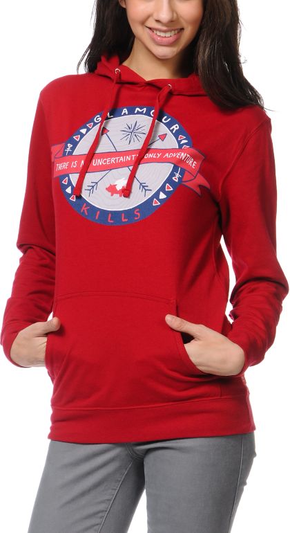 Glamour Kills Only Adventure Red Pullover Hoodie