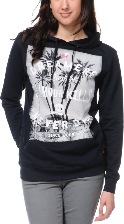 Glamour Kills Dreamers Never Say Die Navy Pullover Hoodie