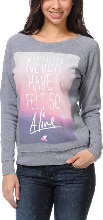 Glamour Kills Always Alive Grey Crew Neck Sweatshirt