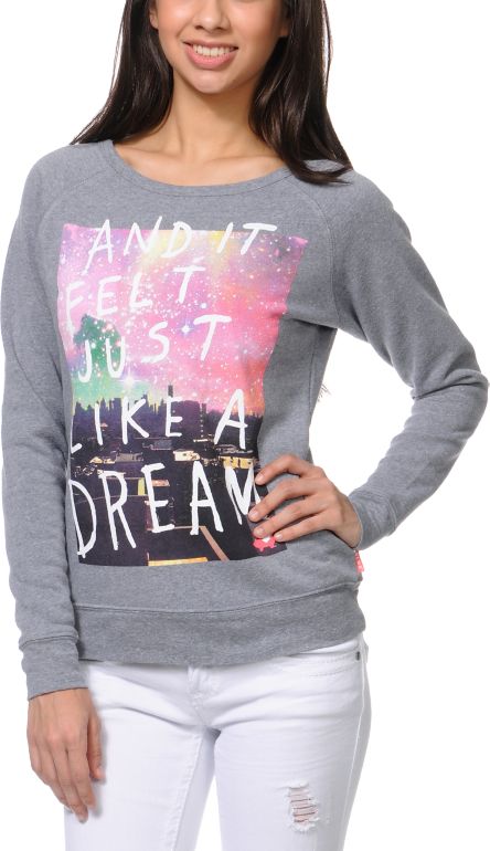 Glamour Kills Like A Dream Grey Crew Neck Sweatshirt