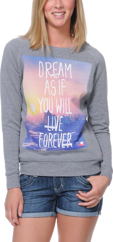 Glamour Kills Skyline Live Grey Crew Neck Sweatshirt