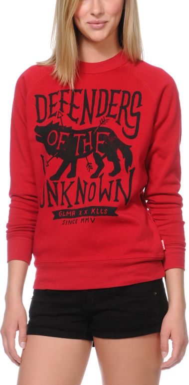 Glamour Kills Defenders Red Crew Neck Sweatshirt
