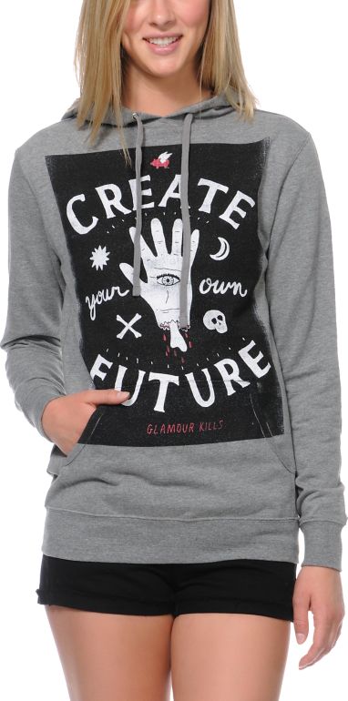 Glamour Kills Create Future Grey Pullover Hoodie