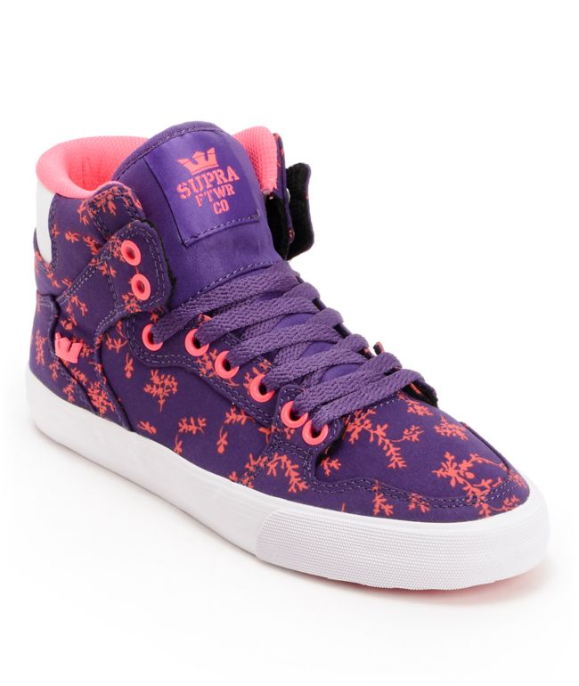 Supra Womens Vaider Purple & Pink High Top Shoe