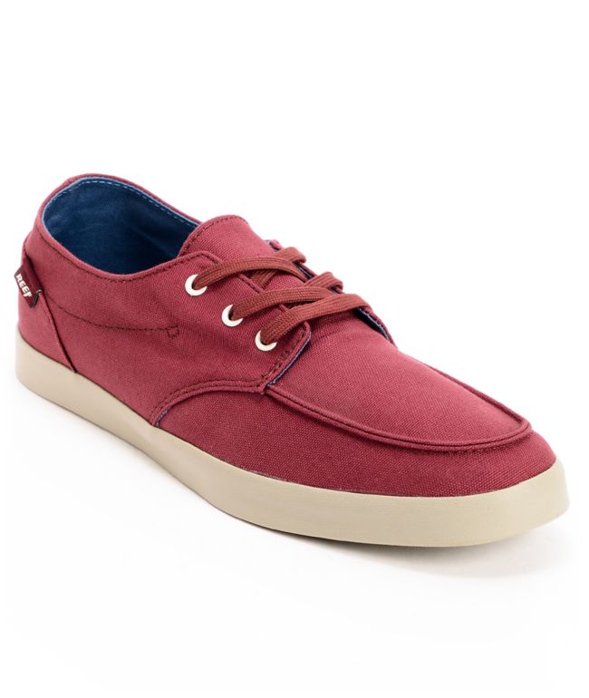 Reef Deck Hand 2 Burgundy Canvas Boat Shoe
