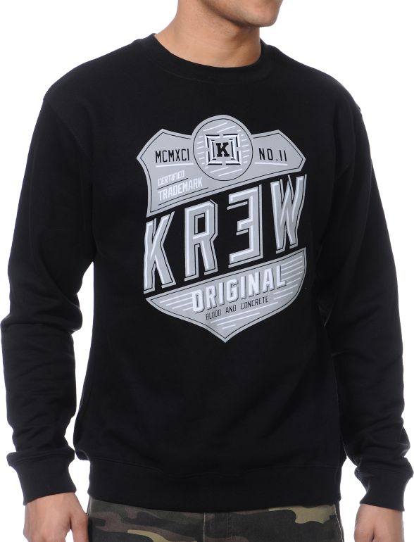 KR3W Herald Black Crew Neck Sweatshirt