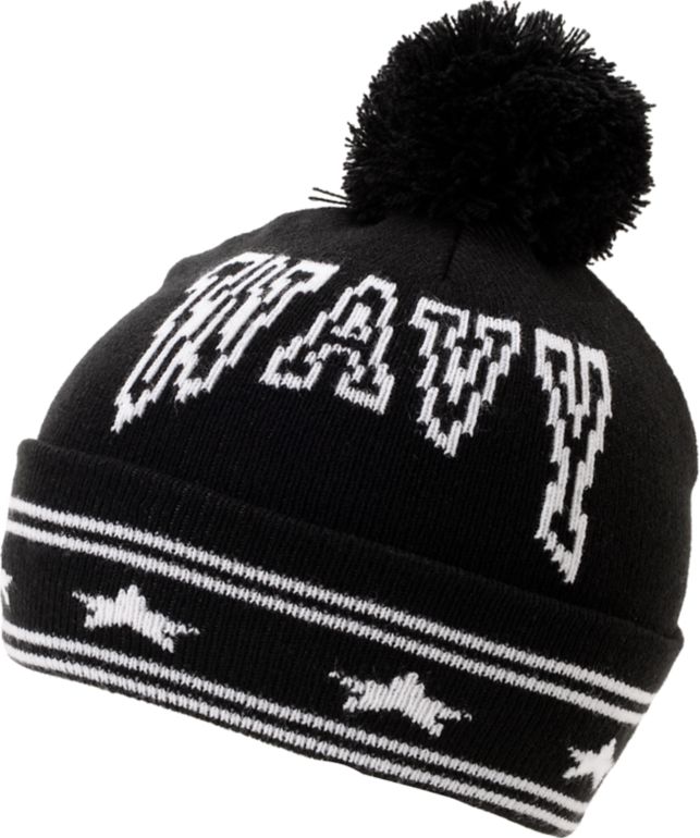 Crooks And Castles Wavy Black Pom Beanie