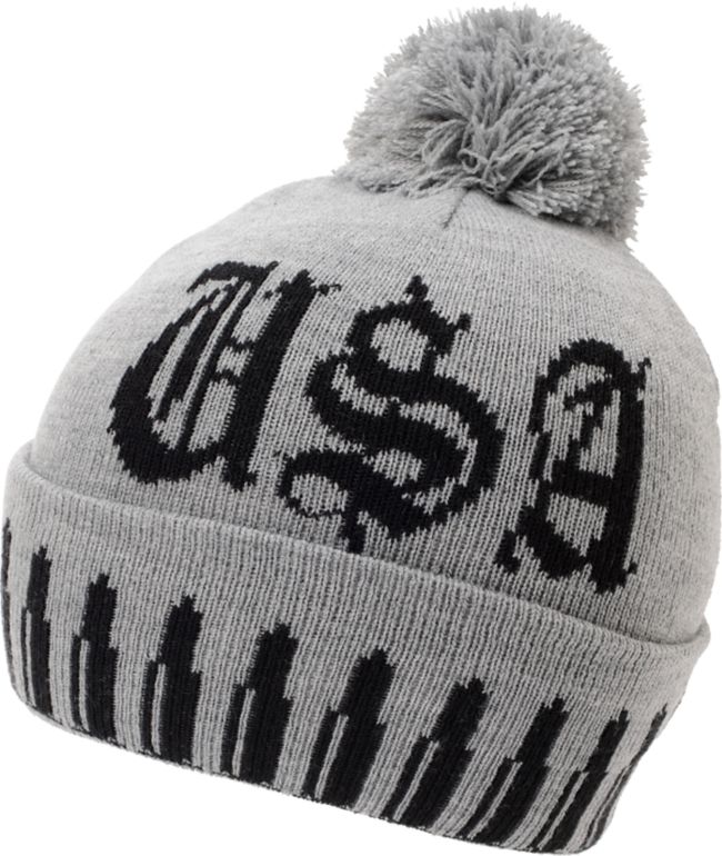 Crooks And Castles Surveillance Grey Pom Beanie