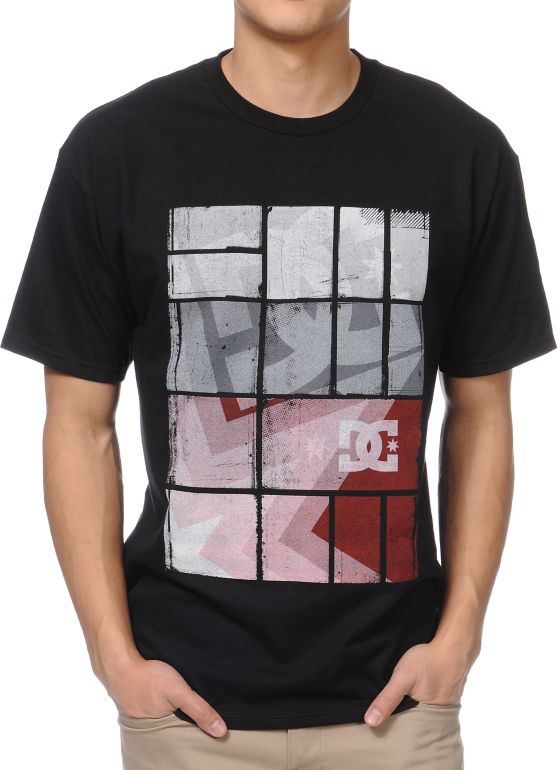 DC Square Stars Black Tee Shirt