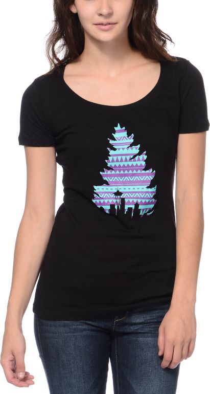 Casual Industrees El Johnny Tree Scoop Neck Tee Shirt