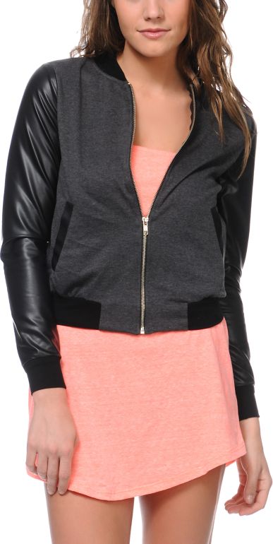 Lunachix Black & Charcoal Zip Up Jacket