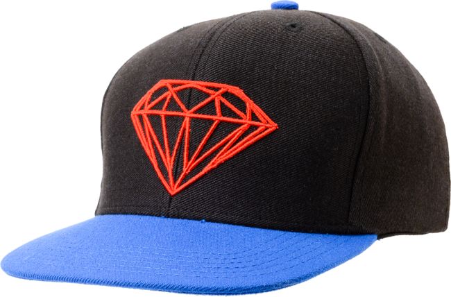 Diamond Supply Brilliant Black & Red Snapback Hat