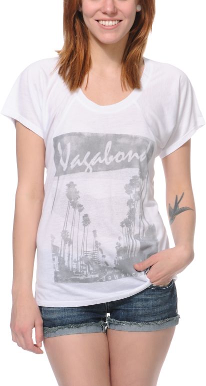 Jawbreaking Vagabond White Flowy Tee Shirt