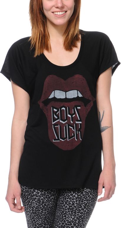 Jawbreaking Boys Suck Black Flowy Tee Shirt