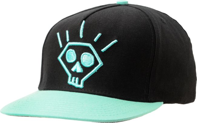 Diamond Supply Skull Black & Diamond Blue Snapback Hat
