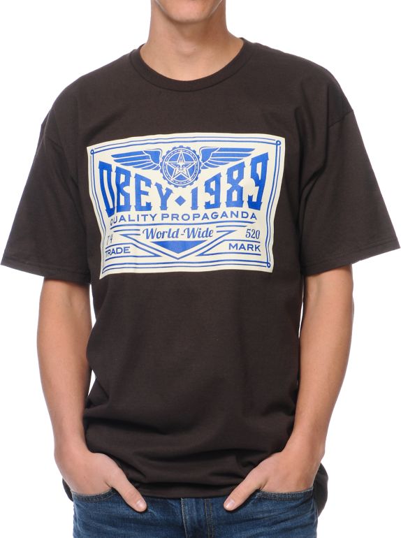 Obey Kings Trademark Brown Tee Shirt