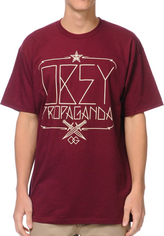 Obey Daggers Burgundy Tee Shirt