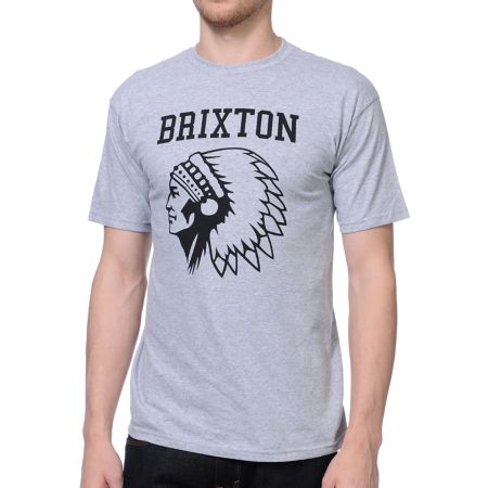 Brixton Anthem Heather Grey Tee Shirt