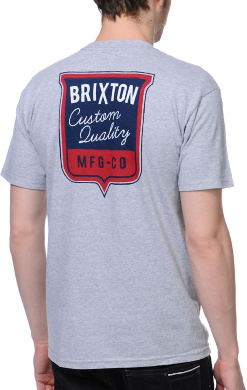 Brixton Stitch Heather Grey Tee Shirt