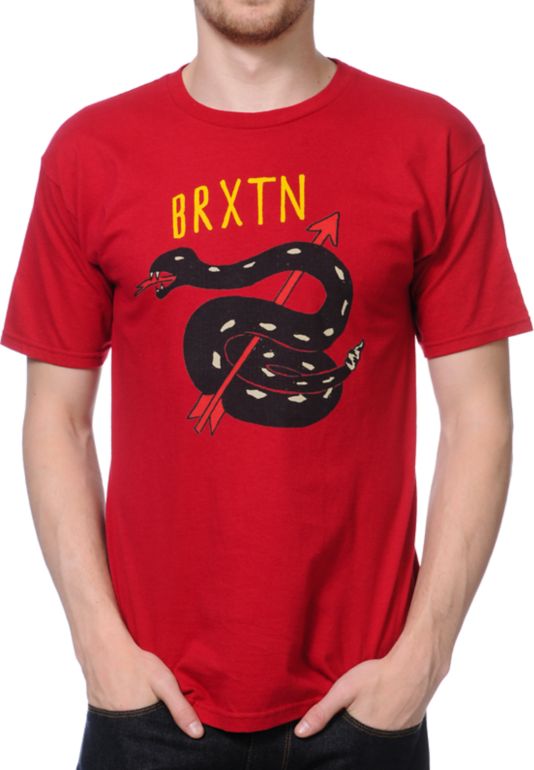 Brixton Rattle Dark Red Tee Shirt