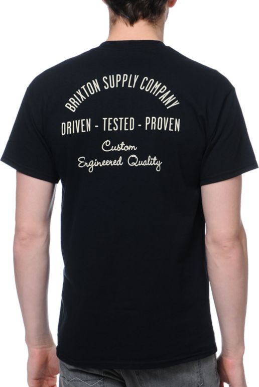 Brixton Driven Black Pocket Tee Shirt