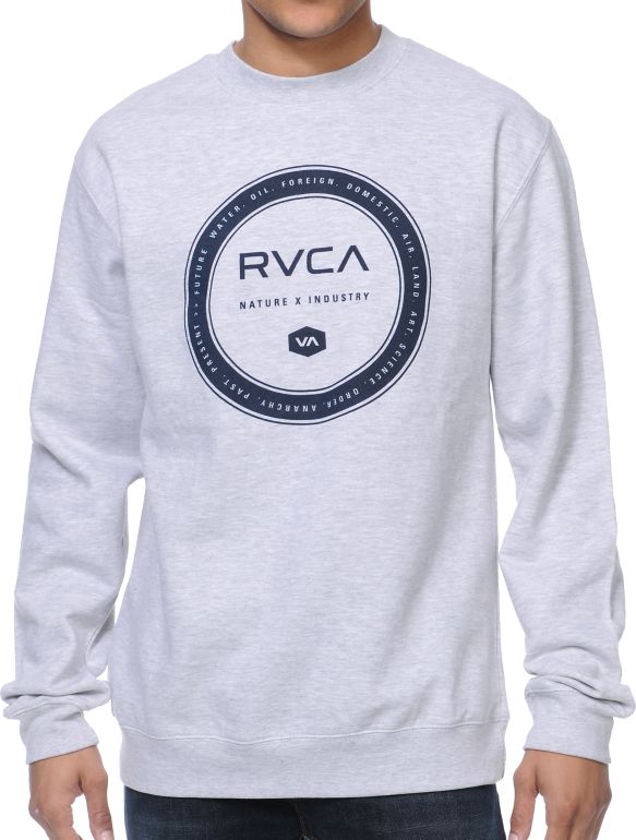 RVCA Wheel Grey Crew Neck Sweatshirt