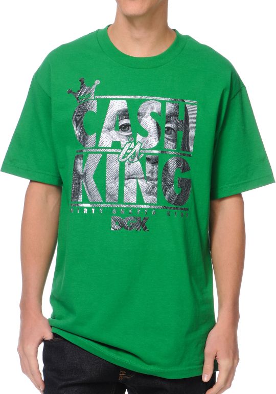 DGK Cash Is King Kelly Green Tee Shirt