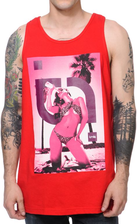TMLS Bottoms Up Red Tank Top