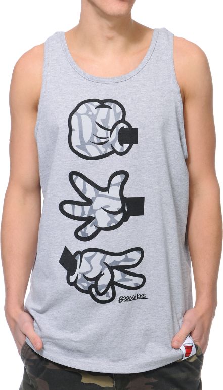 Booger Kids Rock Paper Cut Dumbo Grey Tank Top