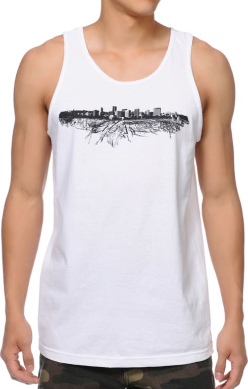 Casual Industrees Portland Roots White Tank Top