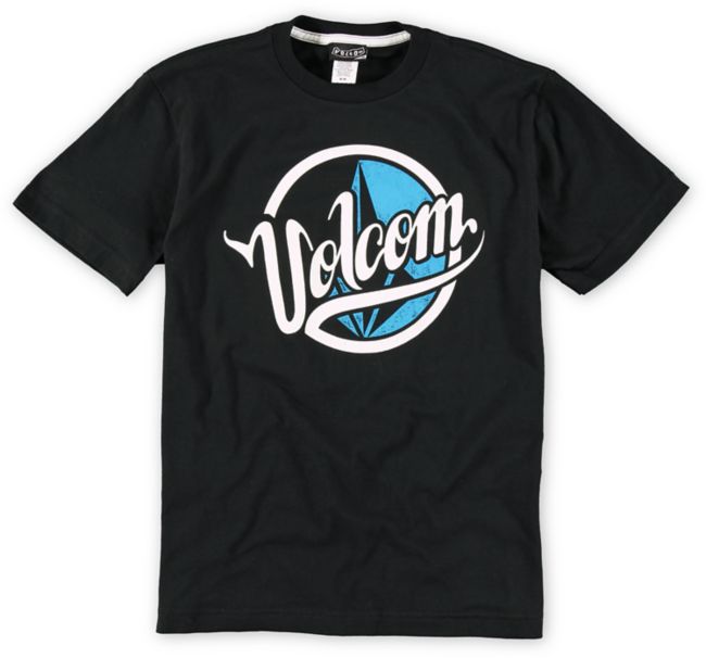 Volcom Boys Scythe Script Black Tee Shirt