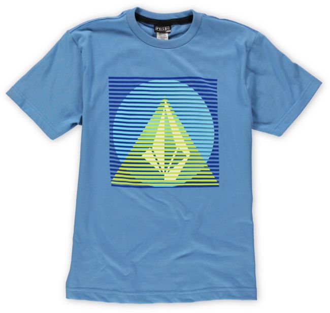Volcom Boys Line Pyramid Blue Tee Shirt